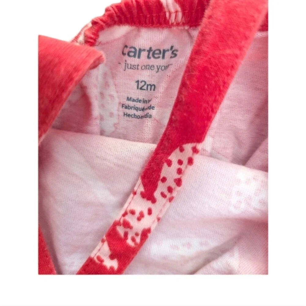 Carter's Floral Red Romper Size 12 Months